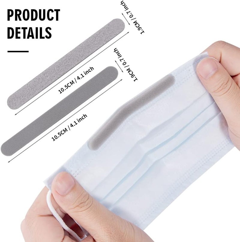 ETIAL 50Pcs Nose Bridge Strips Pad Anti-Fog Cushion Protection Stripe Self-Adhesive DIY Crafting (Black Latex- 100pcs) - Image 2